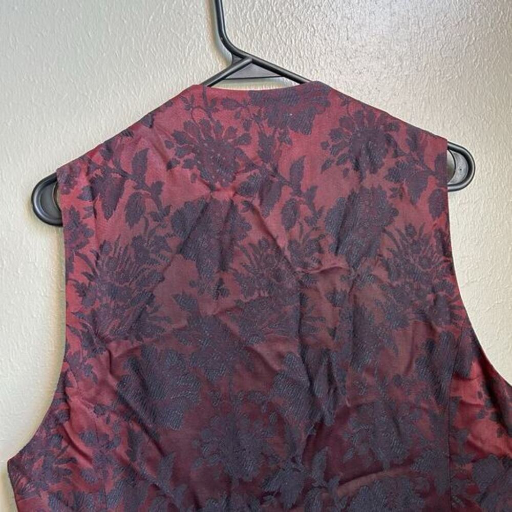 Vintage Susan Bristol Women’s Velvet Floral Jacquard Vest M Whimsigoth Boho - Picture 5 of 10